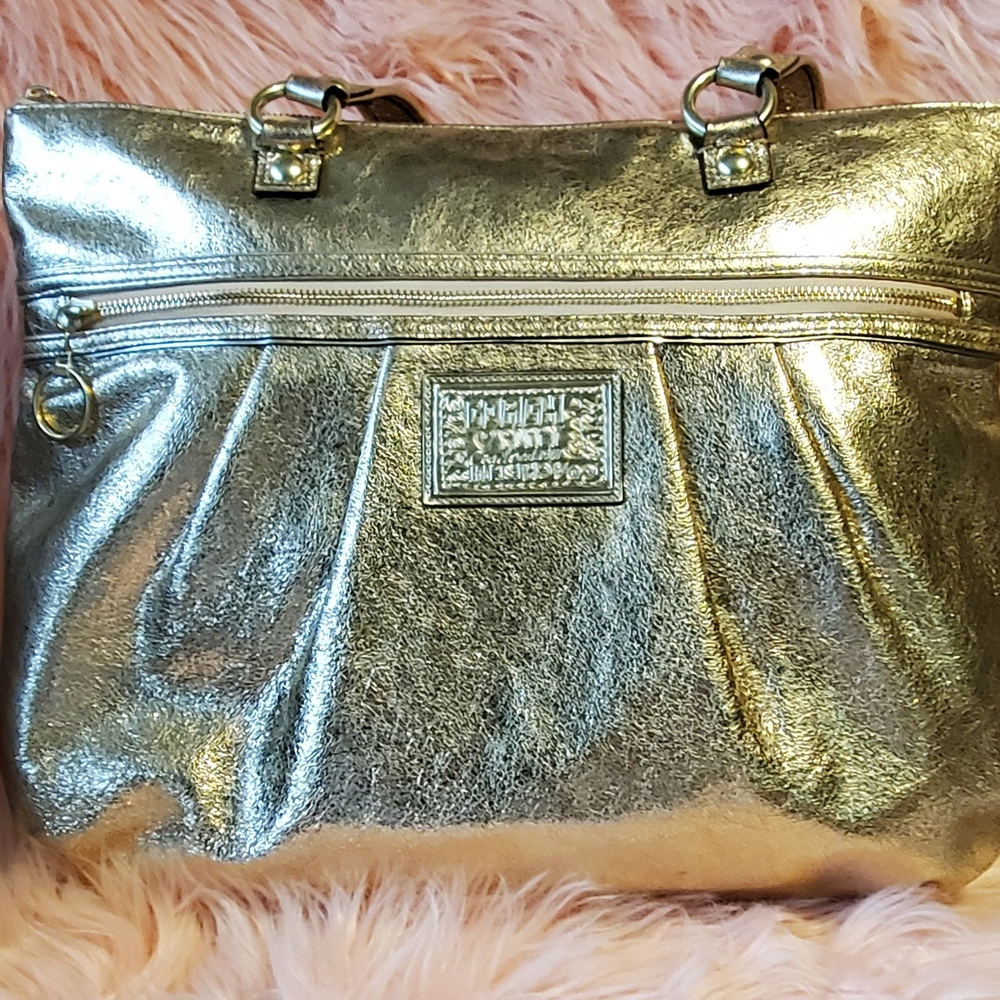 Coach Gold Metallic Tote Bag